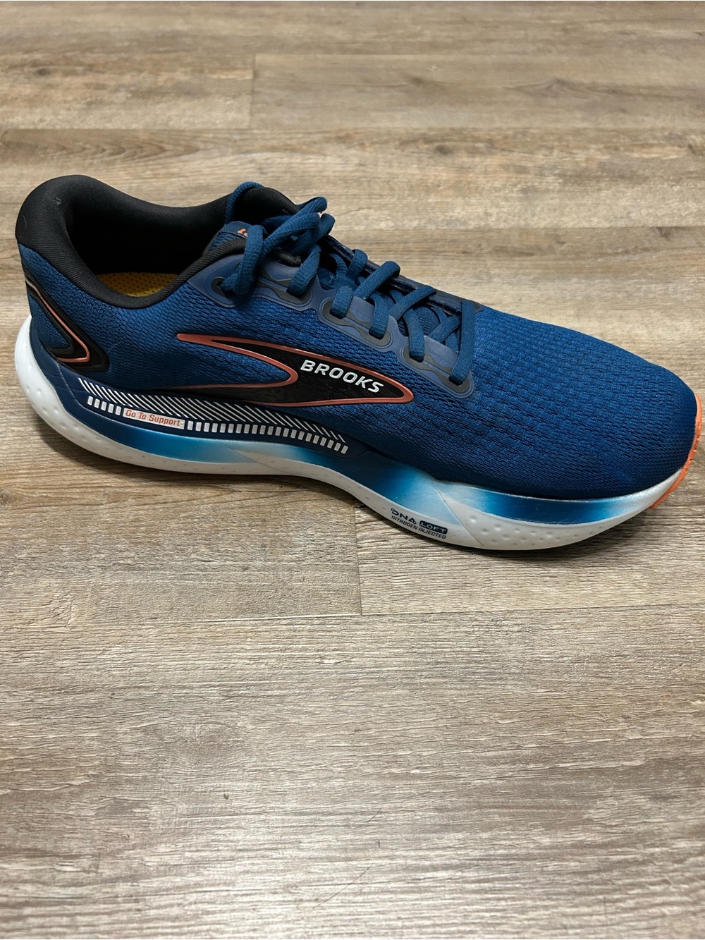 Brooks Glycerin 21 Men’s Size 12.5 Running Athletic Shoes Blue Orange Accents - Picture 6 of 11